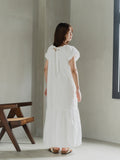 Back Ribbon Frill Sleeve Dress