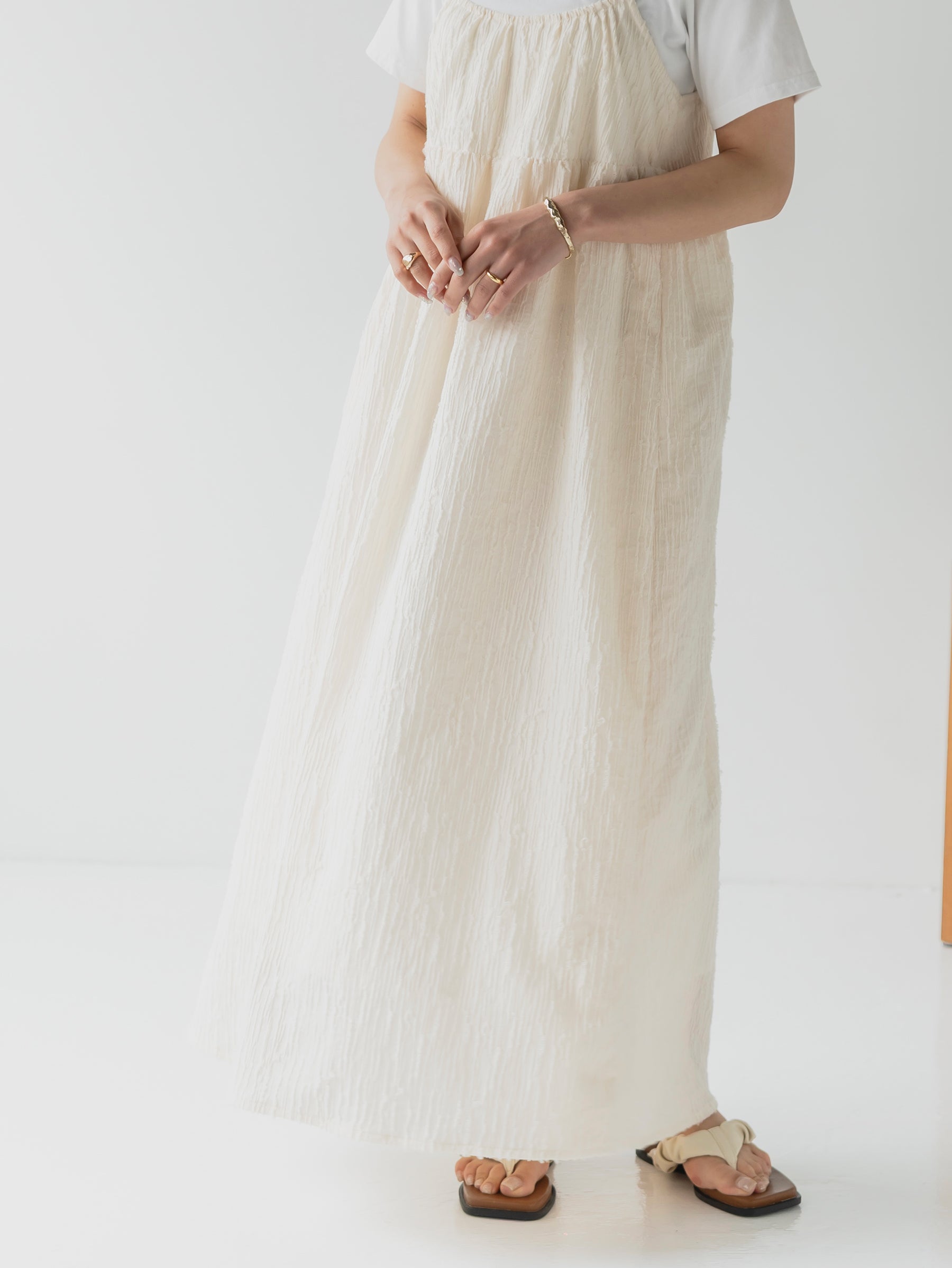 crinkle texture cami dress