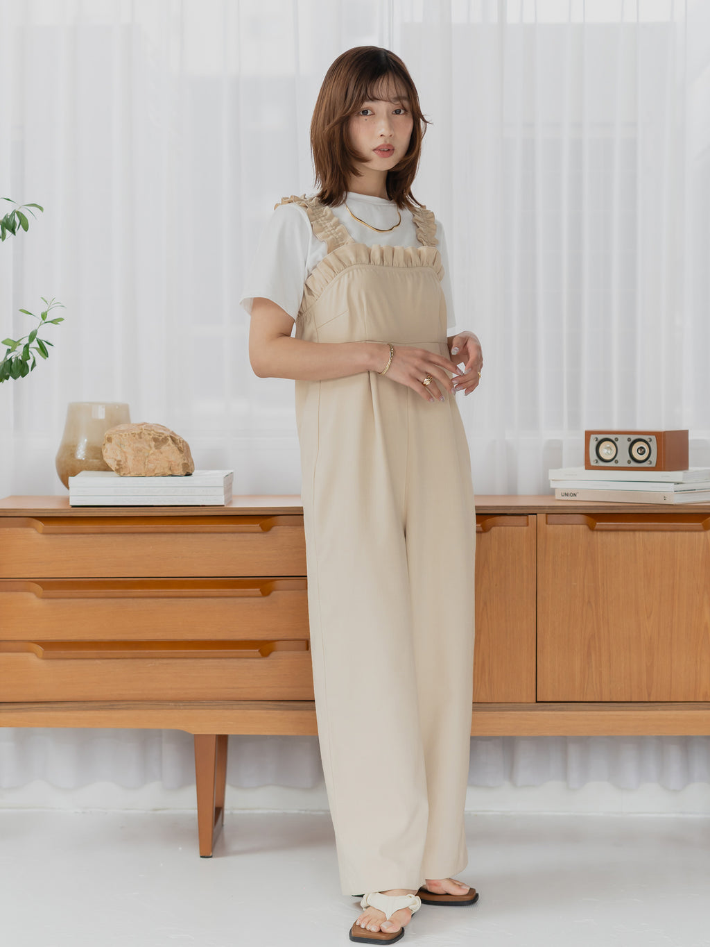 Frill Strap Wide Leg Salopette