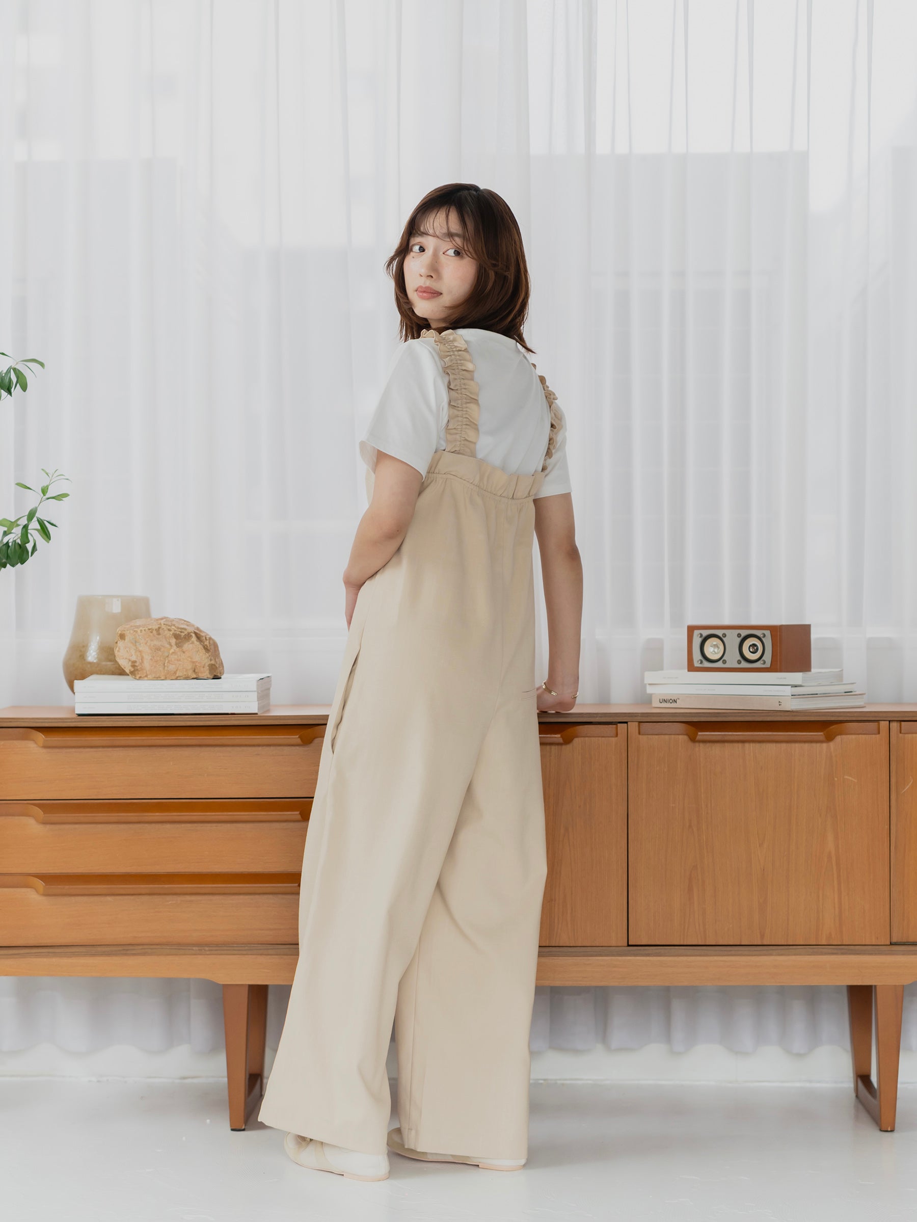 Frill Strap Wide Leg Salopette