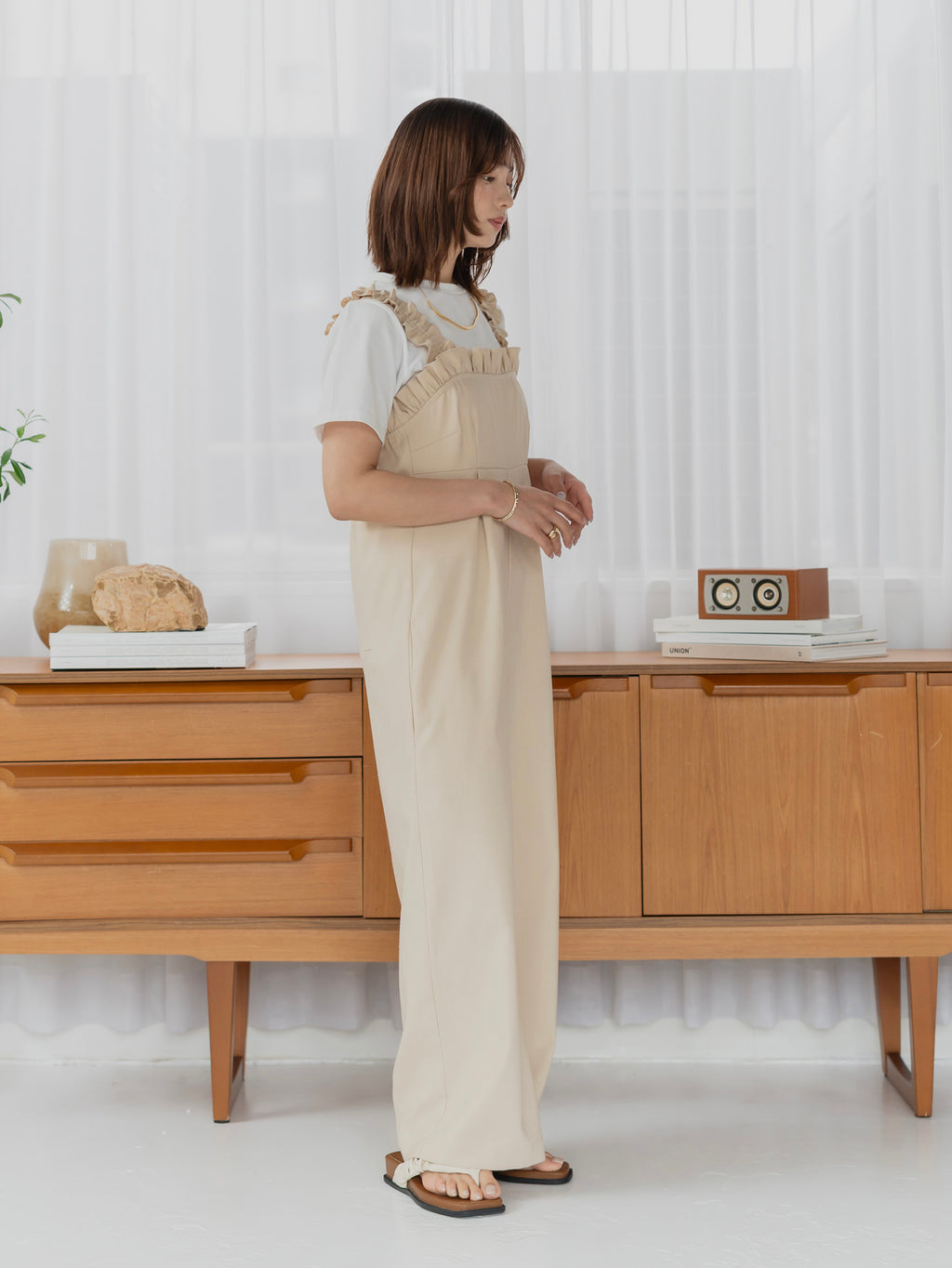 Frill Strap Wide Leg Salopette
