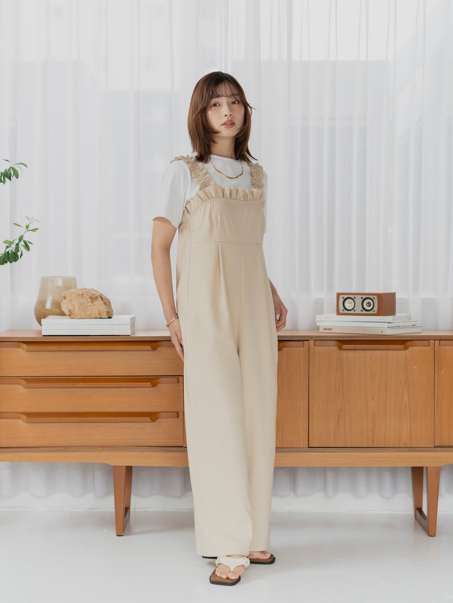 Frill Strap Wide Leg Salopette