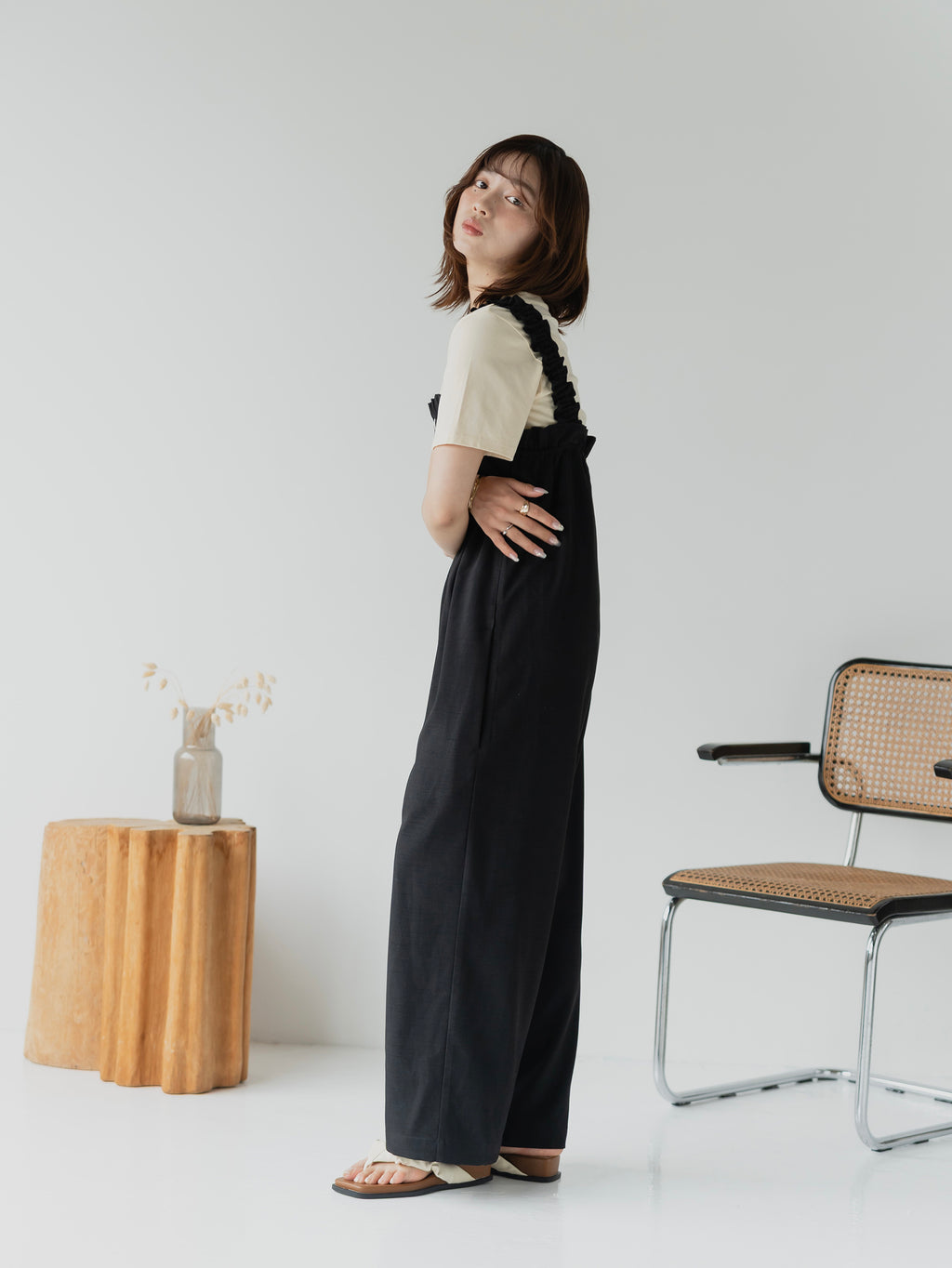 Frill Strap Wide Leg Salopette