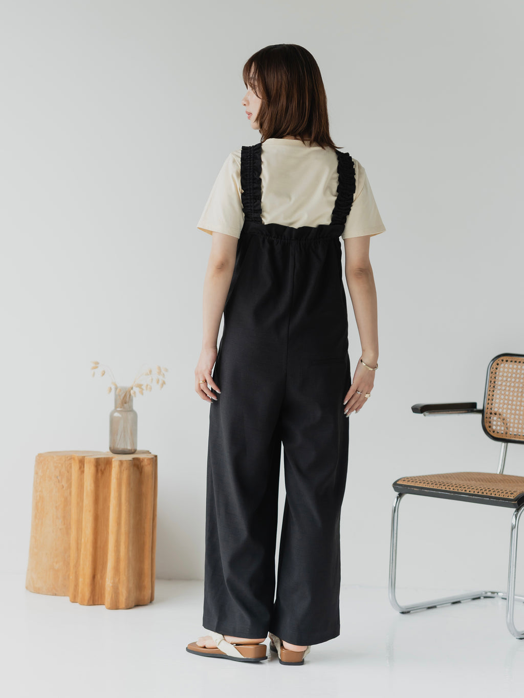Frill Strap Wide Leg Salopette