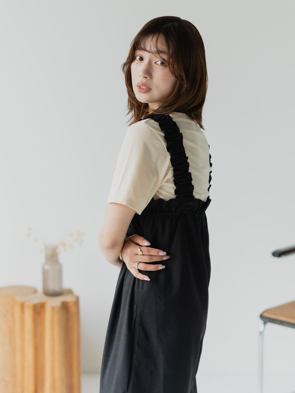 Frill Strap Wide Leg Salopette