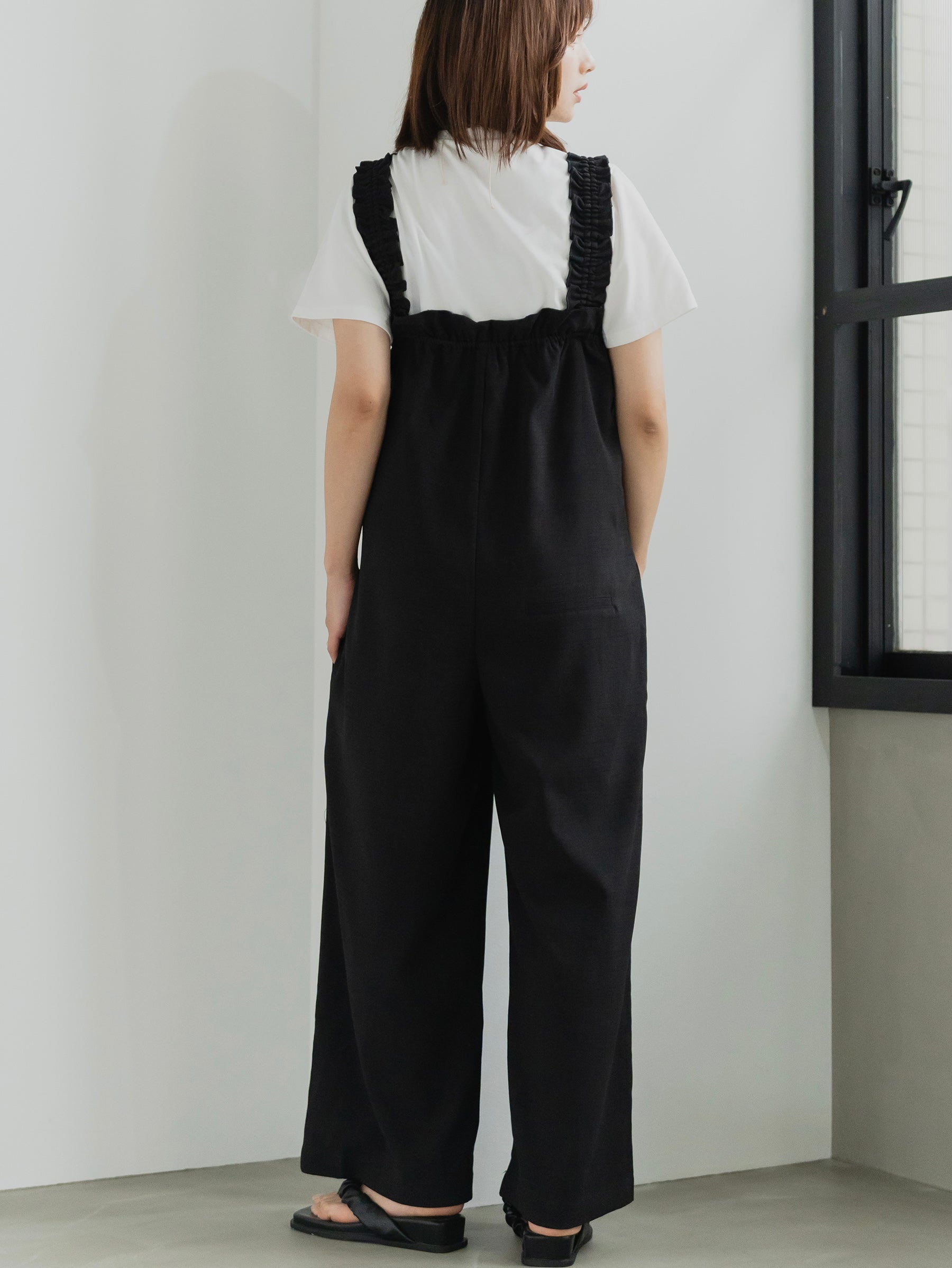 Frill Strap Wide Leg Salopette