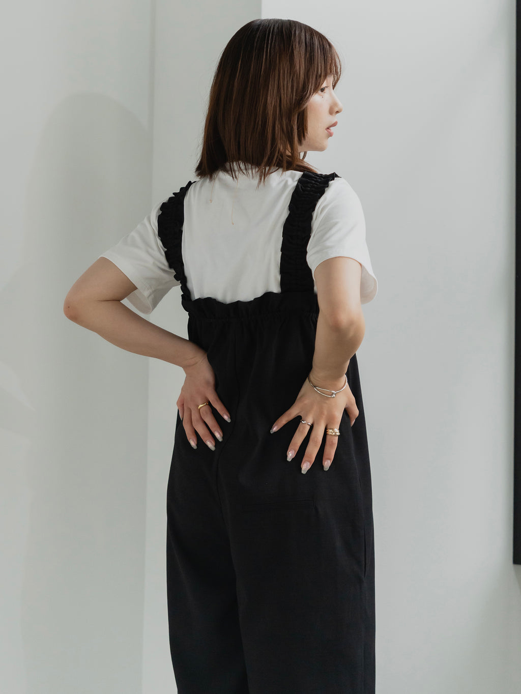 Frill Strap Wide Leg Salopette