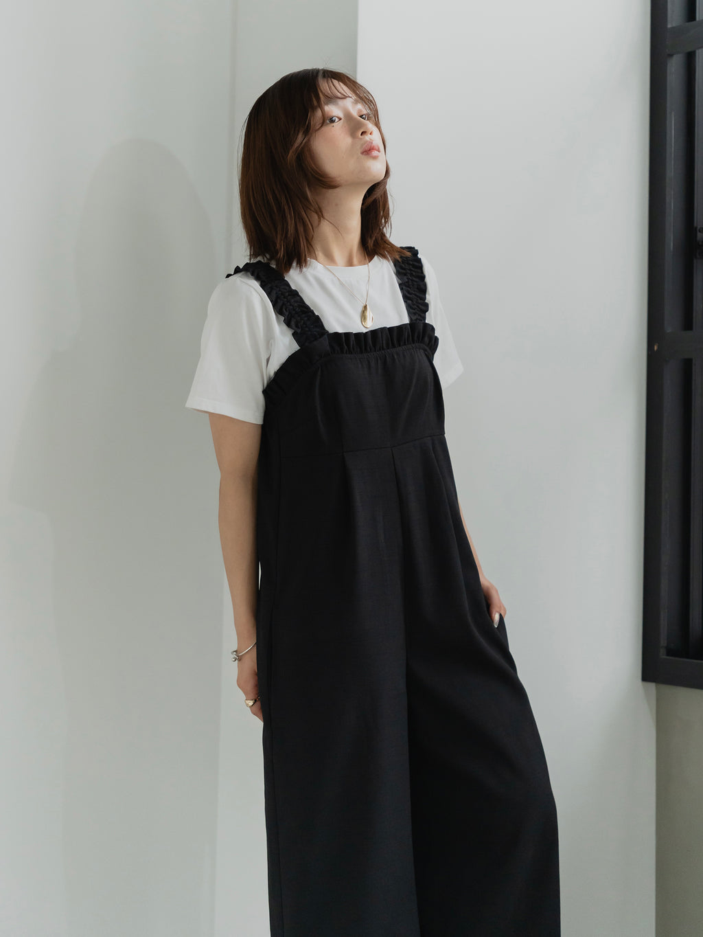 Frill Strap Wide Leg Salopette