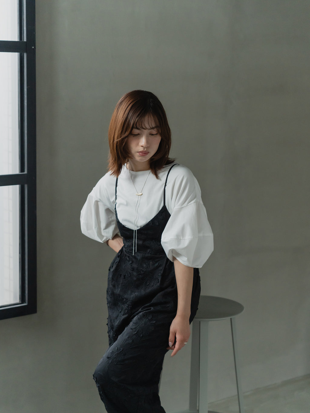 Back Tie Balloon Sleeve Tee