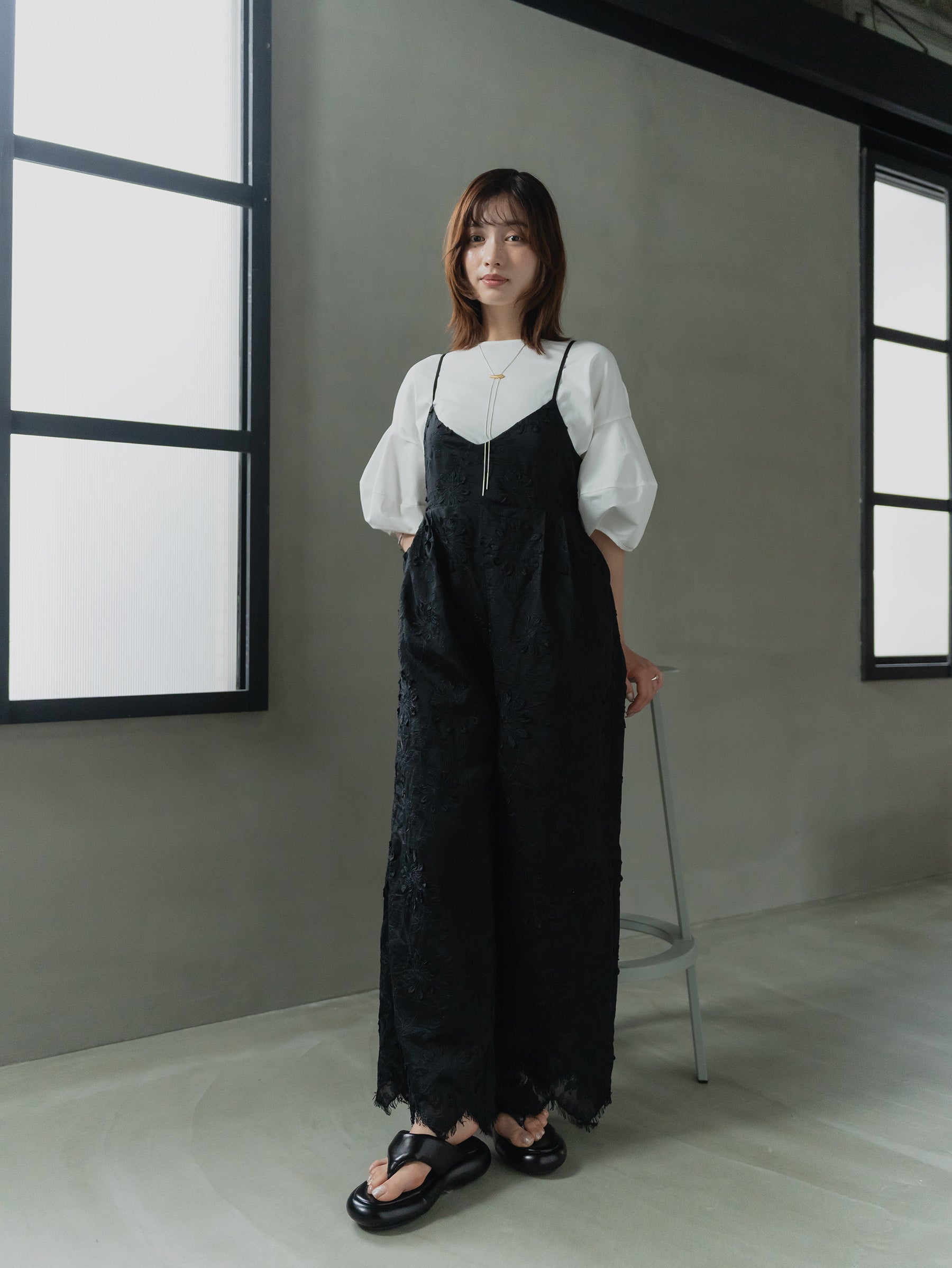Back Tie Balloon Sleeve Tee
