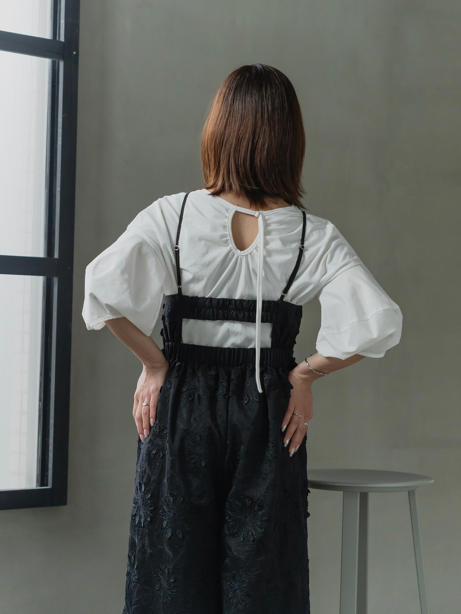 Floral Embroidered Wide Leg Salopette