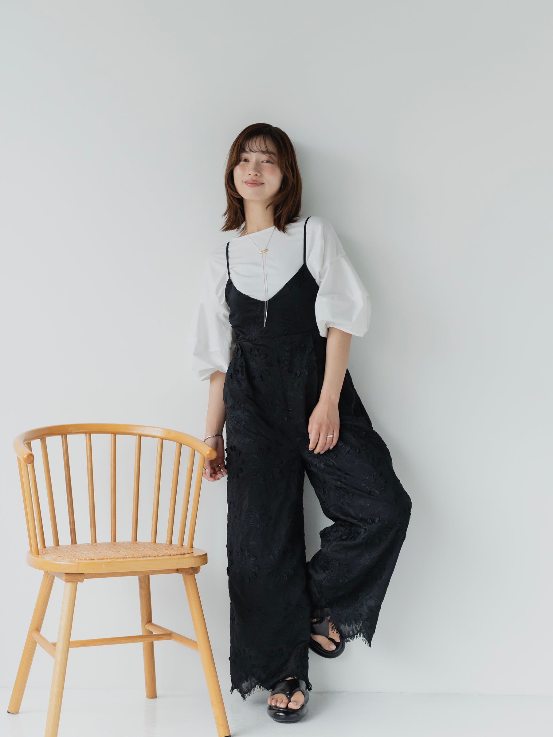Floral Embroidered Wide Leg Salopette