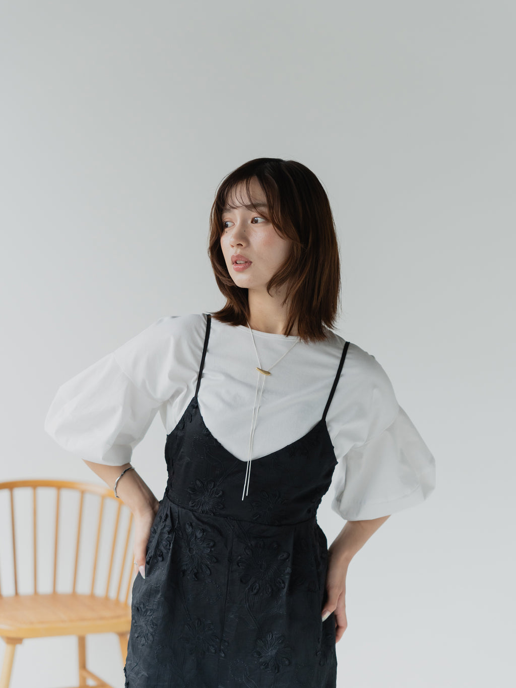 Back Tie Balloon Sleeve Tee