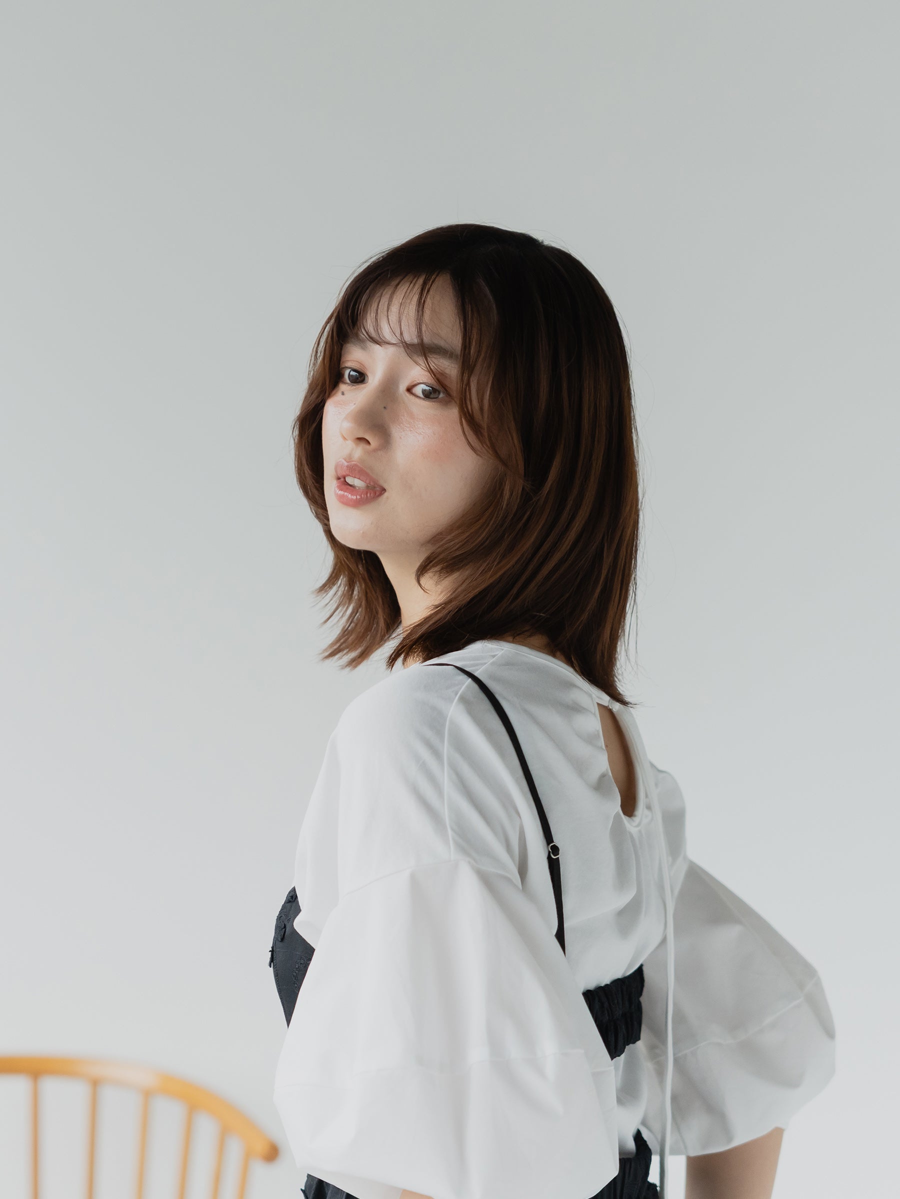Back Tie Balloon Sleeve Tee