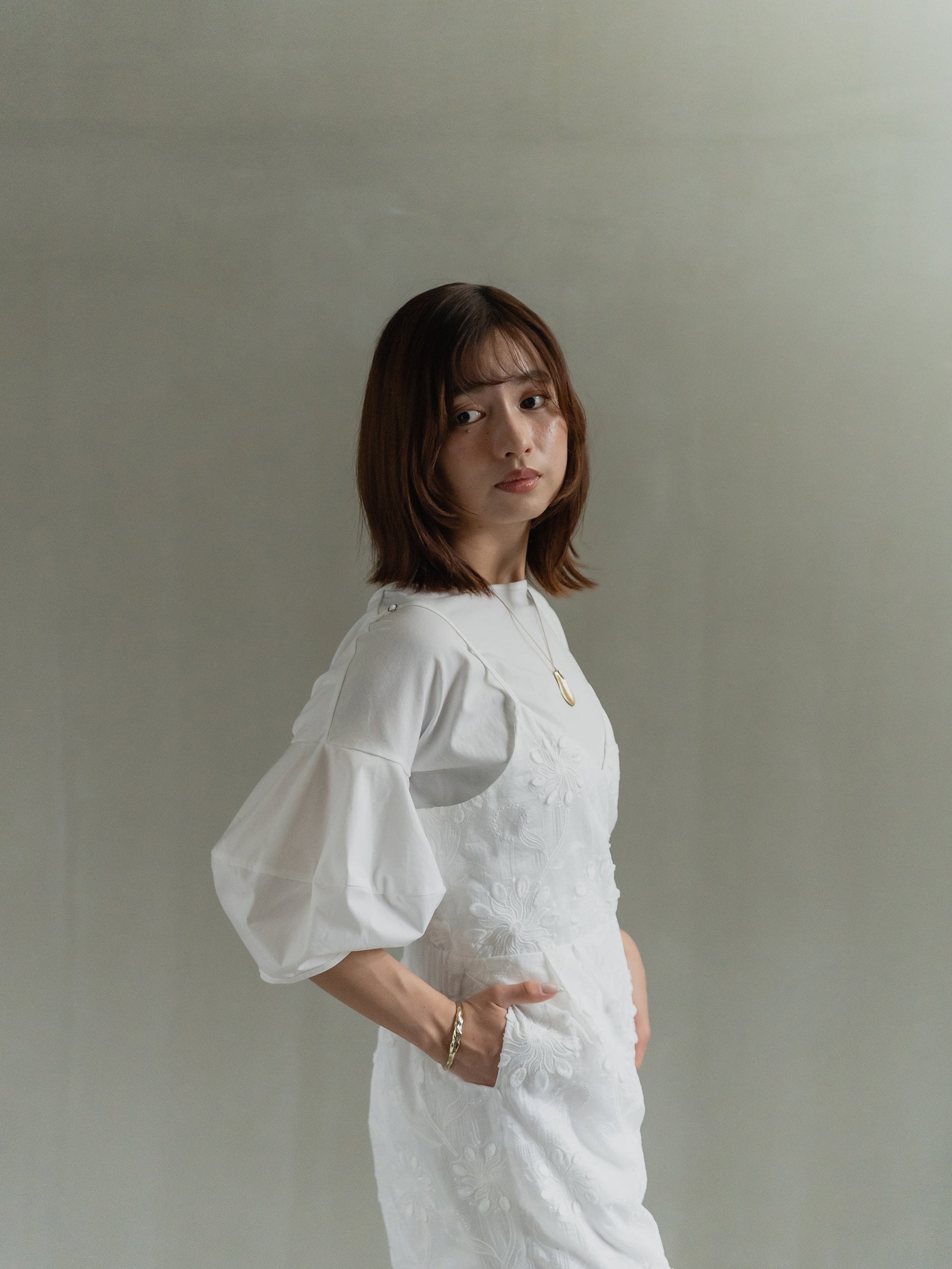 Back Tie Balloon Sleeve Tee
