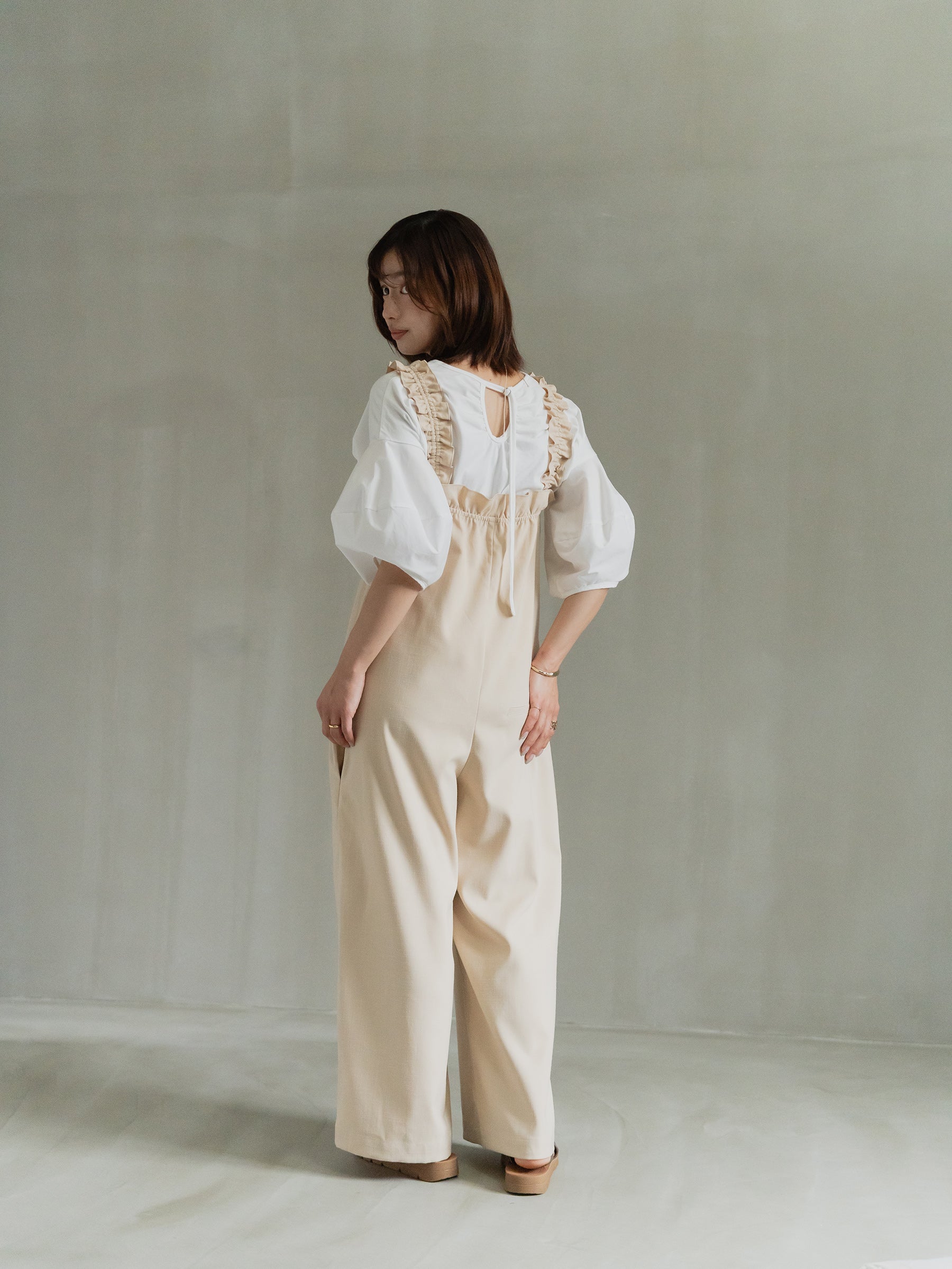 Back Tie Balloon Sleeve Tee
