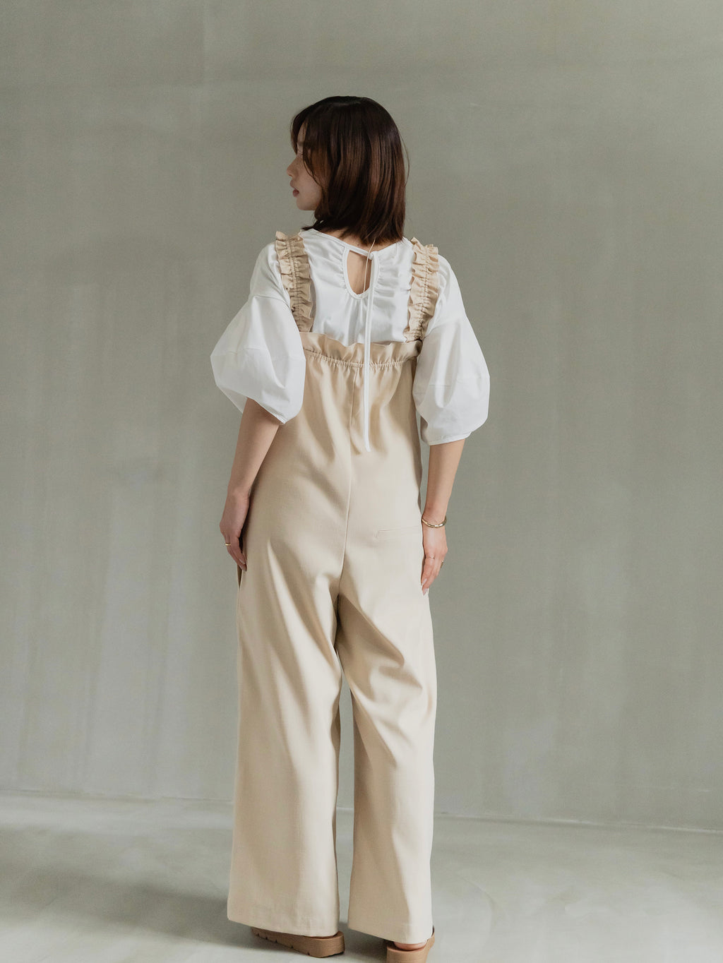 Frill Strap Wide Leg Salopette