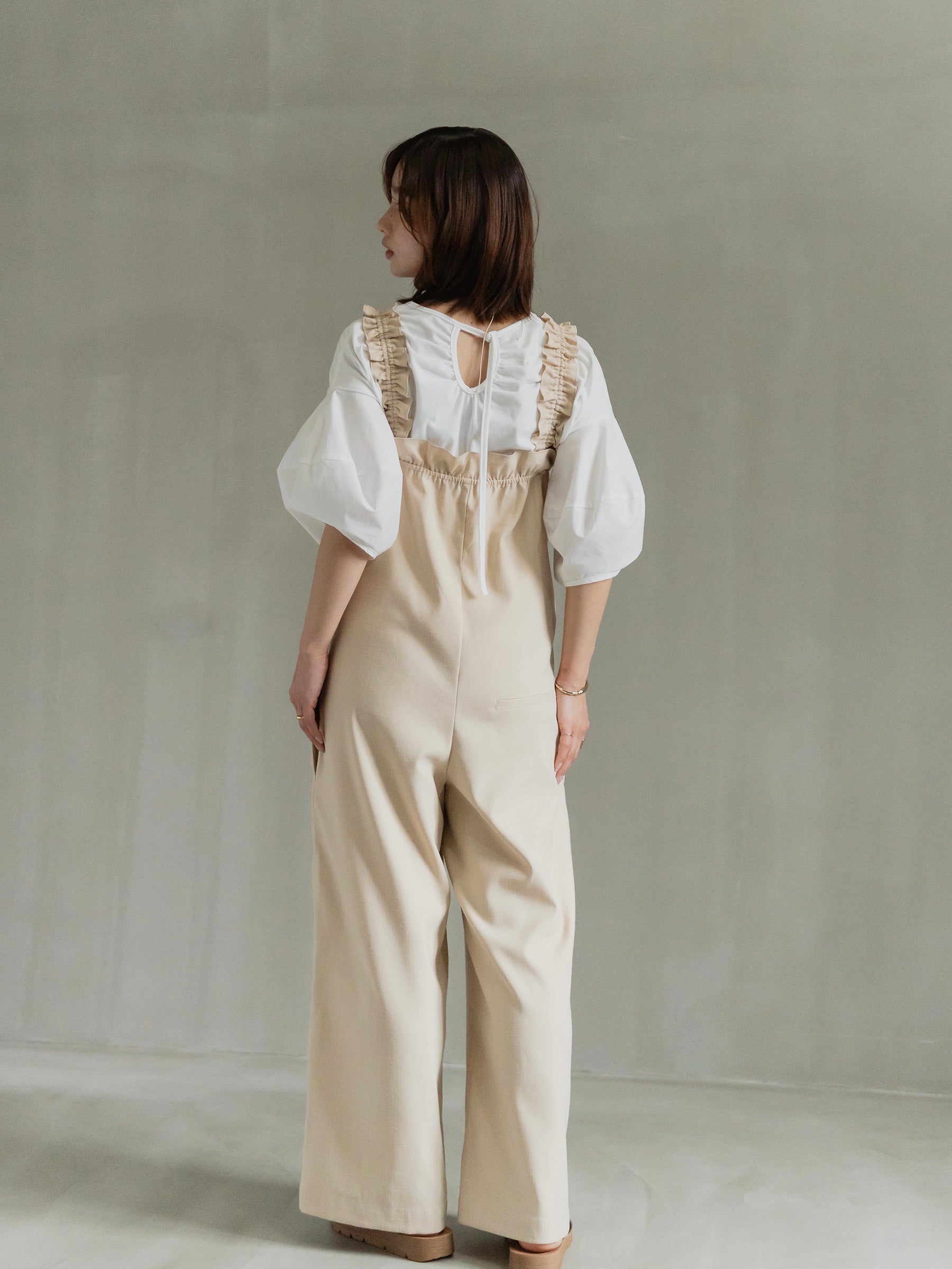 Frill Strap Wide Leg Salopette