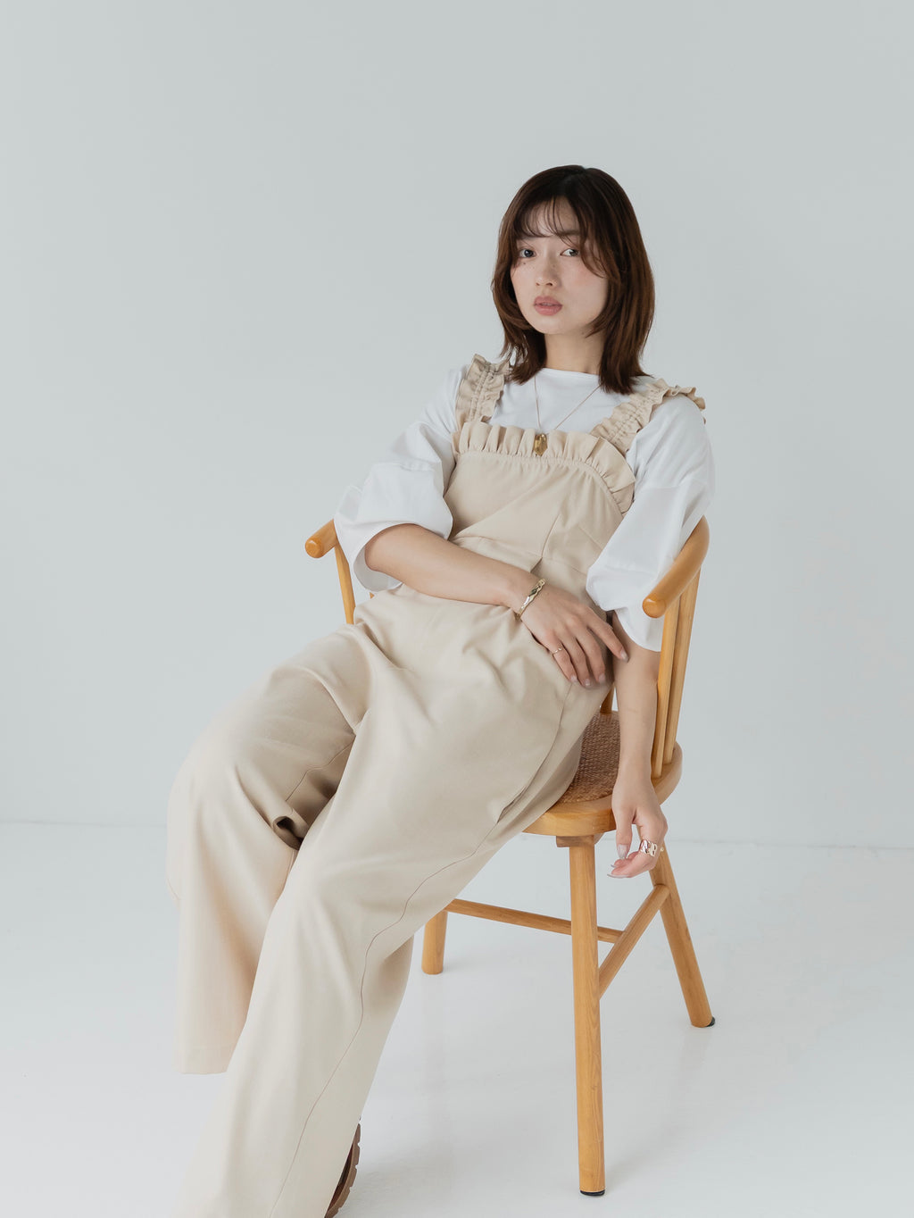 Frill Strap Wide Leg Salopette