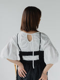 Back Tie Balloon Sleeve Tee